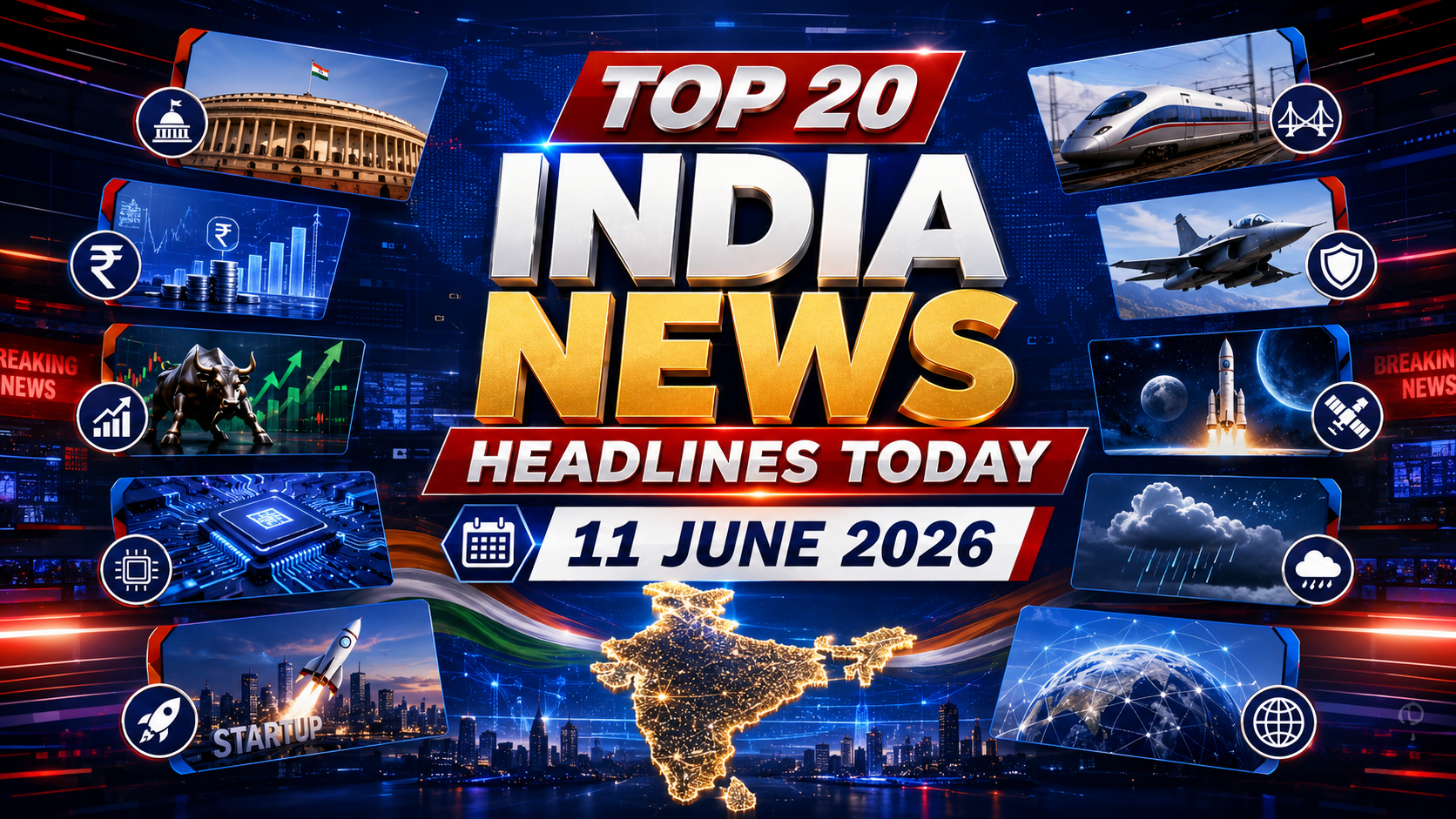 Top 20 India News Headlines Today – 11 June 2026